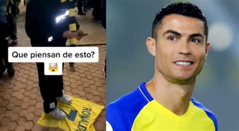 Cristiano Ronaldo Hinchas De All Nassr Pisaron La Camiseta De CR7 Tras