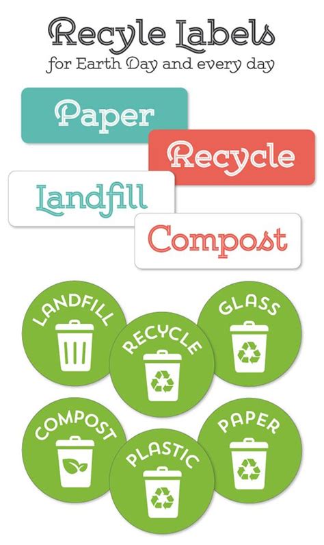 Free Printable Recycling Bin Labels Recycling Bin Labels 43 Off