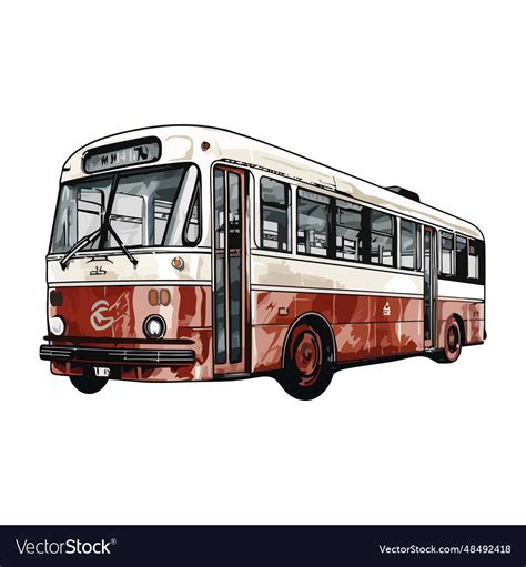 Red bus design Royalty Free Vector Image - VectorStock