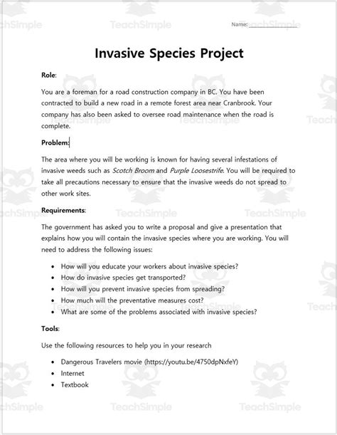 Project Invasive Species By Teach Simple