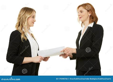 Agreement Between Two Beautiful Businesswomen Paper Contract Stock