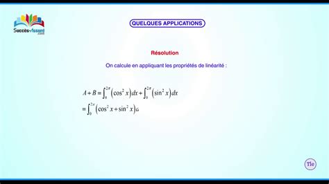 Comment calculer une intégrale en appliquant la linéarité YouTube