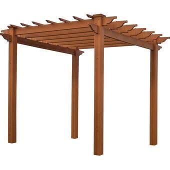 Madison 14 Ft W x 10 Ft D Solid Wood Pergola with Canopy Diseños de