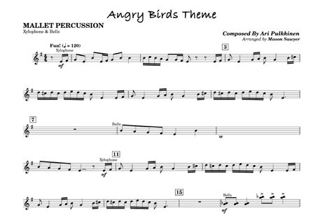 Angry Birds Theme Score Only Arr Mason Sawyer Sheet Music Ari Pulkkinen Concert Band