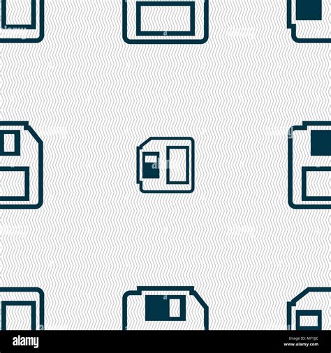 Floppy Disk Icon Sign Seamless Pattern With Geometric Texture Vector
