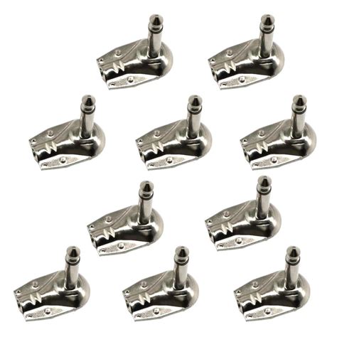 10 Pcs 90 Degree Connector 6 35mm Mono Guitar Plug Male To Female Connector