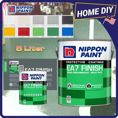 5L NIPPON PAINT EA7 EPOXY FLOOR PAINT CAT LANTAI SIMEN 2 5L NIPPON