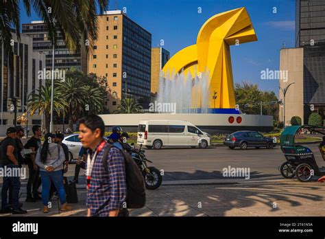 El Caballito Statue Yellow In Color By Sculptor Enrique Carbajal