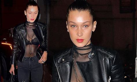 Bella Hadid Flashes Bra In Sheer Top On Way To Conor Mcgregor Fight