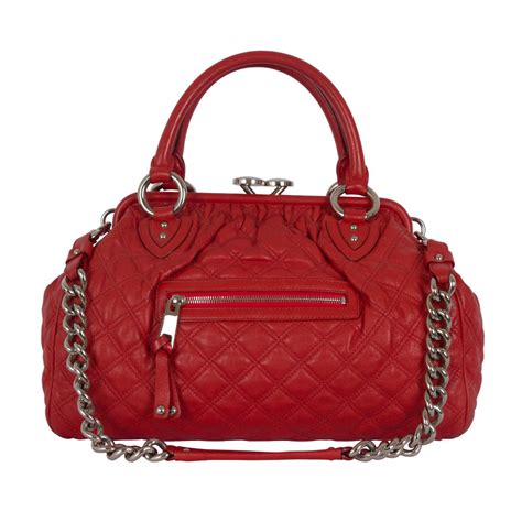 MARC JACOBS RED QUILTED LEATHER STAM BAG - My Luxury Bargain Turkey