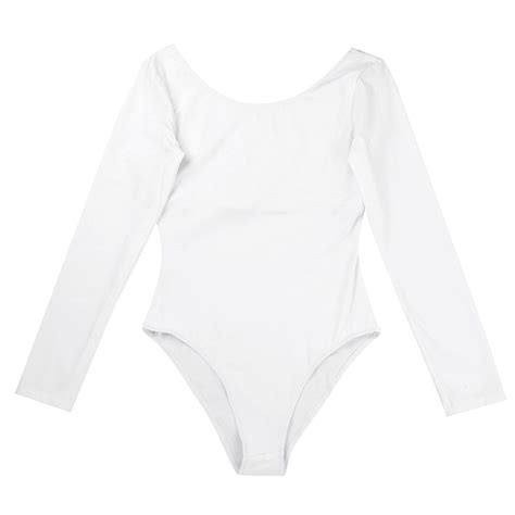 Freebily Womens Team Basic Long Sleeve Gymnastic Ballet Leotard