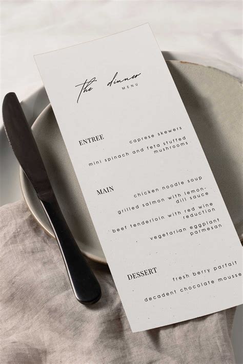 Wedding Buffet Menu Template 4X9 Wedding Menu Template Wedding