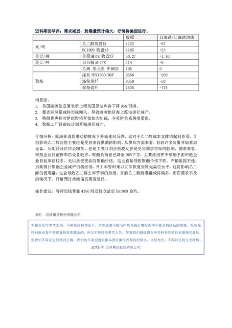 迈科期货早评：需求减弱，到港量预计偏大，行情将偏弱运行