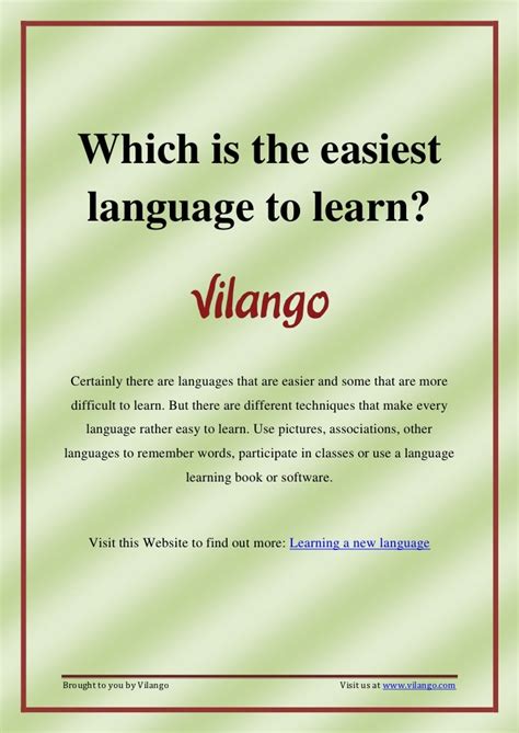 Easiest language to learn