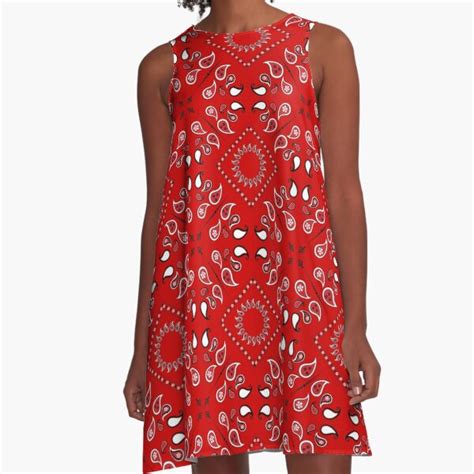 "Red Bandana Dress" A-Line Dress for Sale by ClaudiaFlores | Redbubble