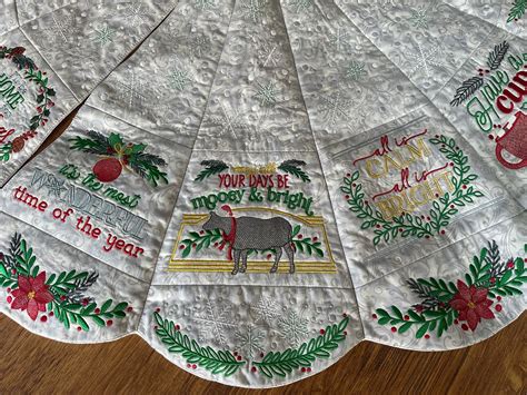 Ith Farmhouse Christmas Tree Skirt Machine Embroidery Designs By Juju