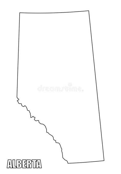 Alberta Map Outline Canada Province Region Shape Stock Vector