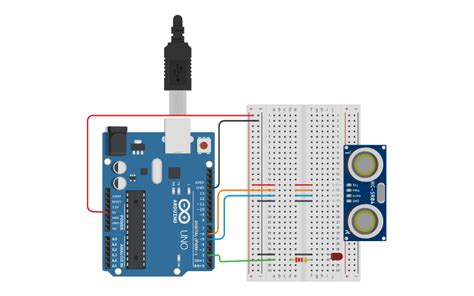 Circuit Design Sensor De Distancia Con 1 Led Tinkercad