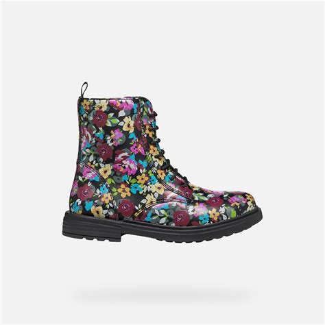 Geox® Eclair Girl Blackmulticolor Combat Boots Geox