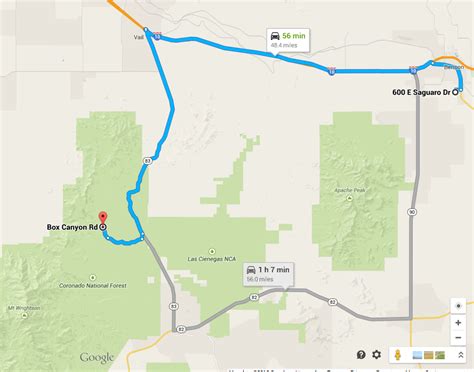 Directions to the AZ Trail Hike off Box Canyon Road