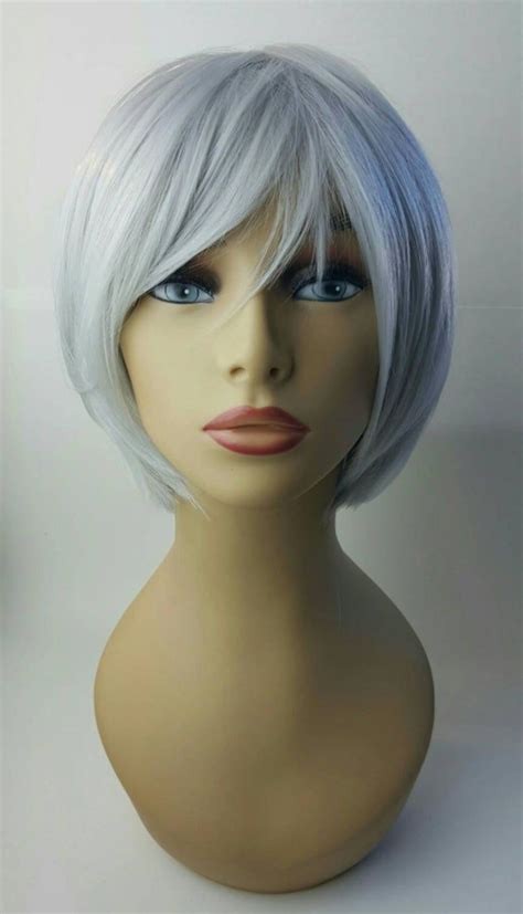 Silver Blonde Wig Chin Length Platinum Bob Wig Silver Bob Etsy