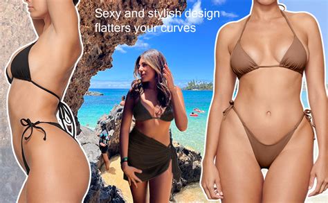 Amazon Metallic String Bikini For Women Sexy Beach Glitter Swimsuits Bathing Suit