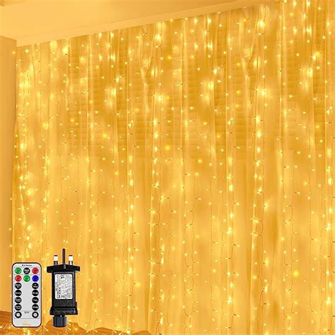 Ollny Curtain Lights Indoor Outdoor 300LED 3mx3m Waterfall Hanging