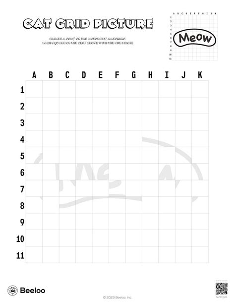 Cat-themed Grid Drawings • Beeloo Printable Crafts and Activities for Kids