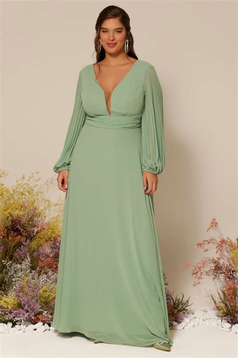 Vestido De Festa Vestido De Festa Plus Size Verde Menta Longo Paloma