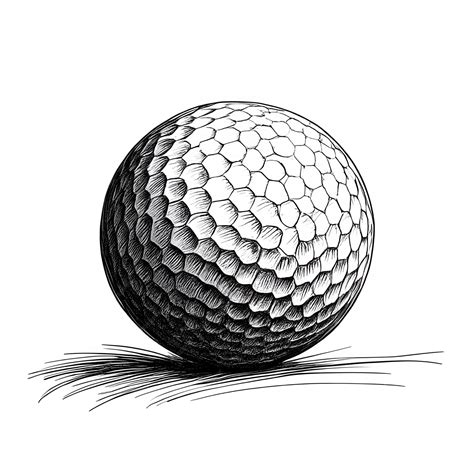 Premium Vector Golf Ball Ink Sketch Drawing Black And White Engraving