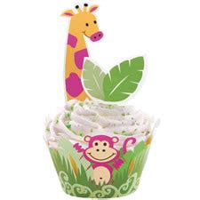 Combo De Wraps Picks Animais Da Selva Wraps Para Cupcake