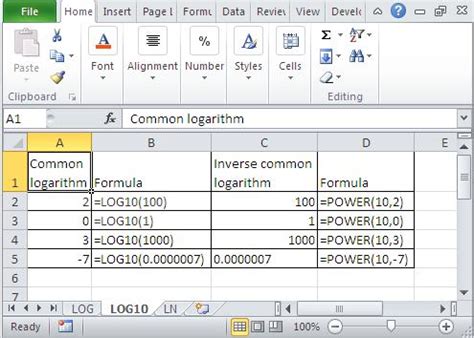 How To Calculate Logarithms And Inverse Logarithms In Excel Best