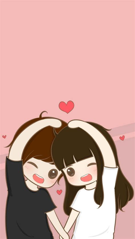 Download Korean Anime Girl With Her Boyfriend Wallpaper