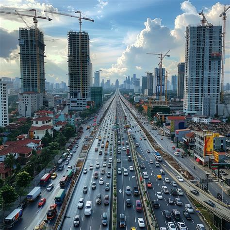 urban traffic scene image city traffic skyscrapers