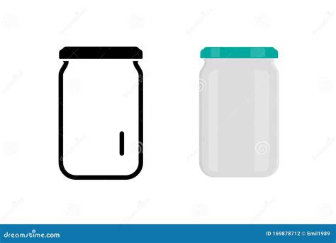 Glass Jar Icon Simple Design Stock Vector Illustration Of Color