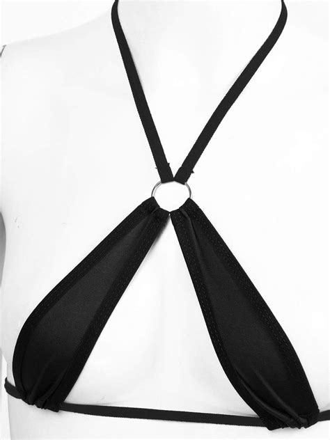 YOOJIA Damen Micro Bikini Sets Neckholder BH Bustier Top Mit Mini G String Tanga Zweiteiler