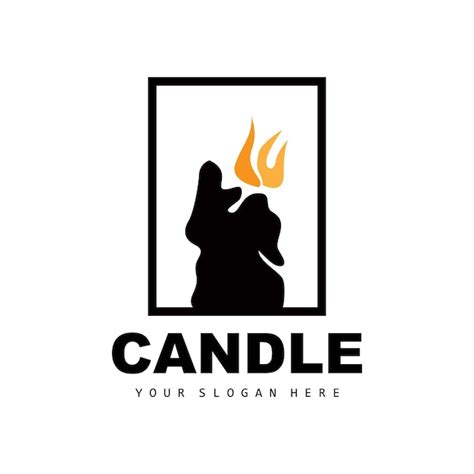 Premium Vector Candle Logo Elegant Romantic Candle Light Dinner Flame