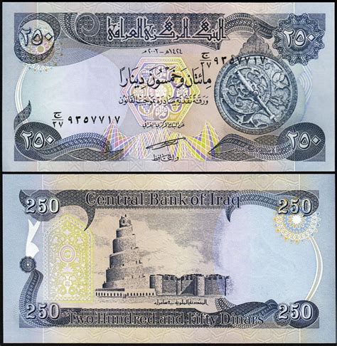 Iraq 250 Dinars 2003 UNC BUNDLE Pack Of 100 PCS P 91a Fortumor