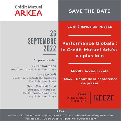 Conf Rence De Presse Performance Globale Le Cr Dit Mutuel Ark A Va