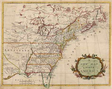 1760s A New Map Of North America” Vintage Style American Map 16x20