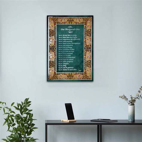 Bhagavad Gita Wall Poster Silver 18 Lessons By Devdutt Pattanaik