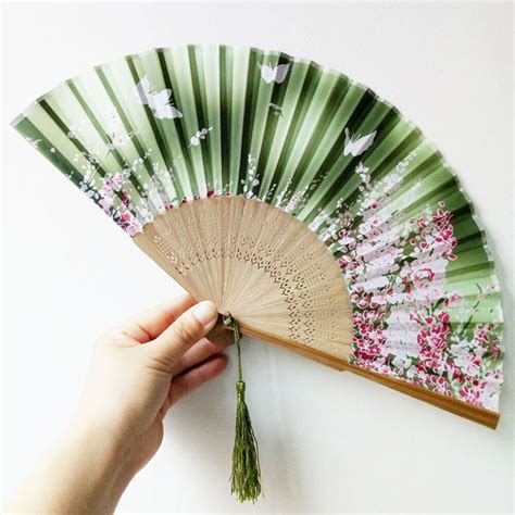 Stoff Gefaltet Fan Chinesischen Stil Fan Faltbare Hand Fan Vintage