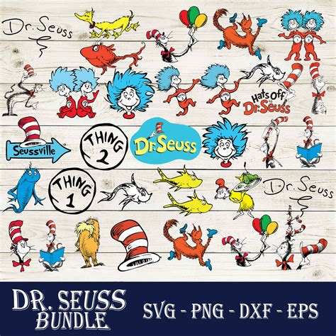 Dr Seuss Svg Bundle The Cat In The Hat Svg Dr Seuss Svg Png Dxf Eps Digital File Artofit