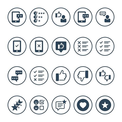 Glyph Icons For Feedback Review Vector Art At Vecteezy