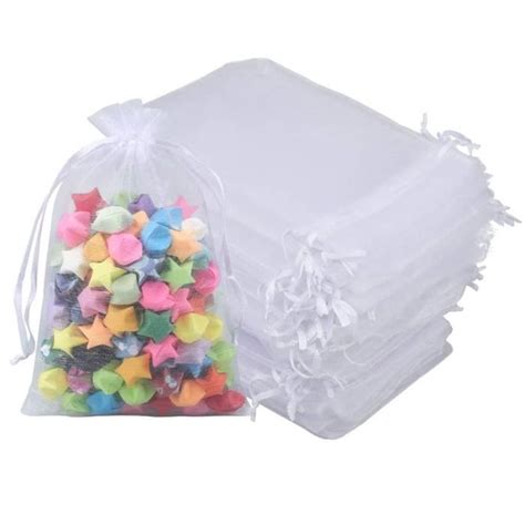 100 PCS Sacs Organza 12X9CM Sachet Bonbon Sac Cadeau Anniversaire Sac