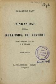 Fondazione Della Metafisica Dei Costumi Kant Immanuel Free