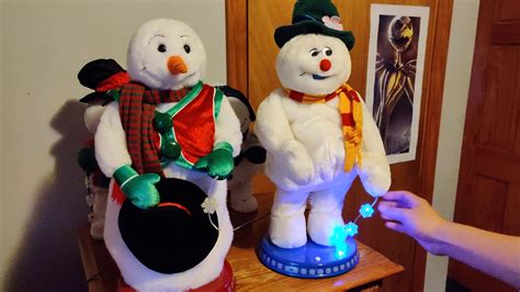 Gemmy Spinning Snowflake Snowmen Snow Miser And Frosty YouTube