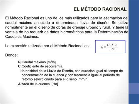 Calculo Del Caudal De Una Cuenca Ppt