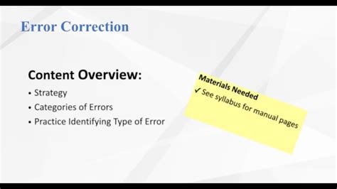 Error Correction Day 8 Youtube