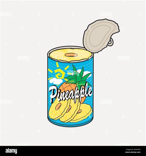 Canned Pineapple Clipart Food Illustration Vector Stock Vector Image